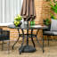 Michiana Garden Table with Parasol Hole for Four, Slatted Metal Top, Black