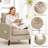 Stylish Upholstered Fabric Accent Chair with Sturdy Solid Wood Legs-895541240