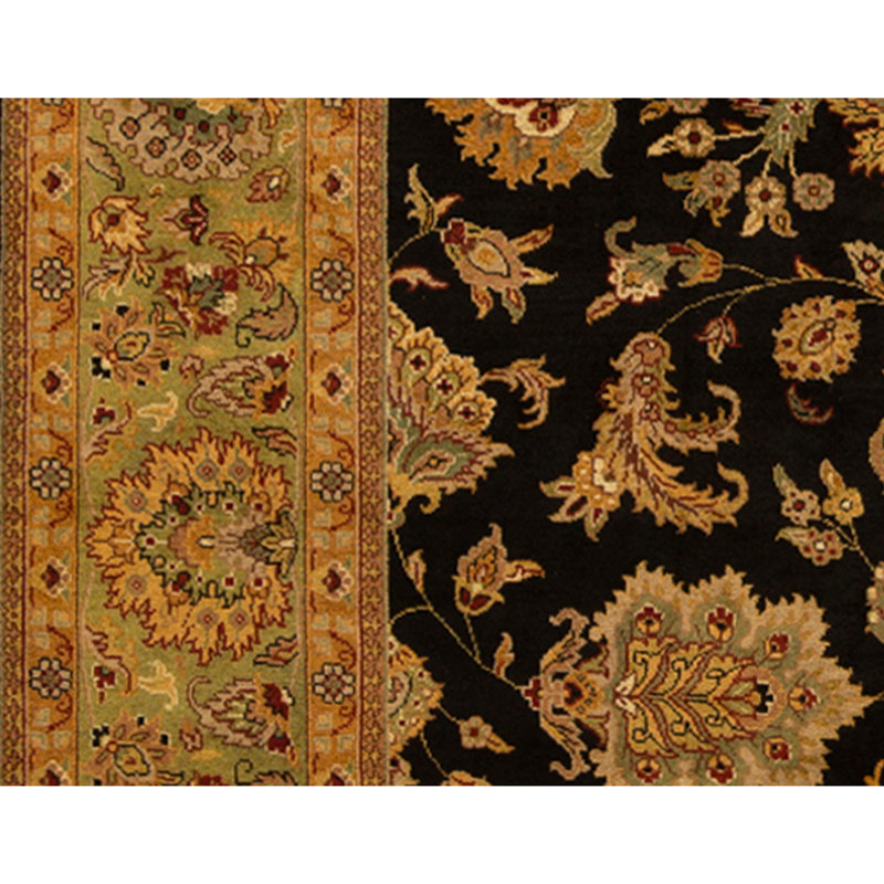 Tapis rectangulaire en laine noué à la main