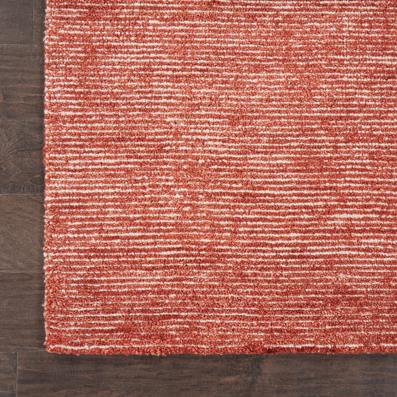 Tapis brique touffeté à la main Zendejas, Rectangle 9 pi 6 po x 13 pi