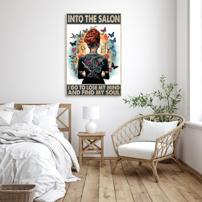 «Woman Into The Salon», reproduction d'art graphique sur toile tendue 1 pièce, H 20 po x l 16 po x P 1,25 po