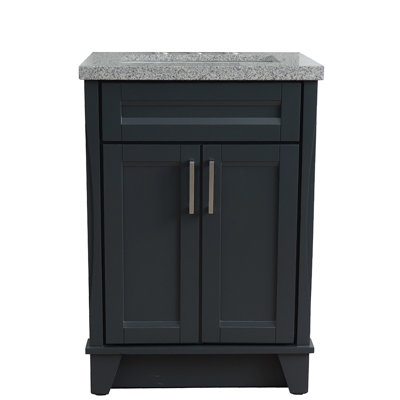 25 " W Freestanding Standard Free Standing 1 Single Vanity Bathroom Vanity With Granite Top