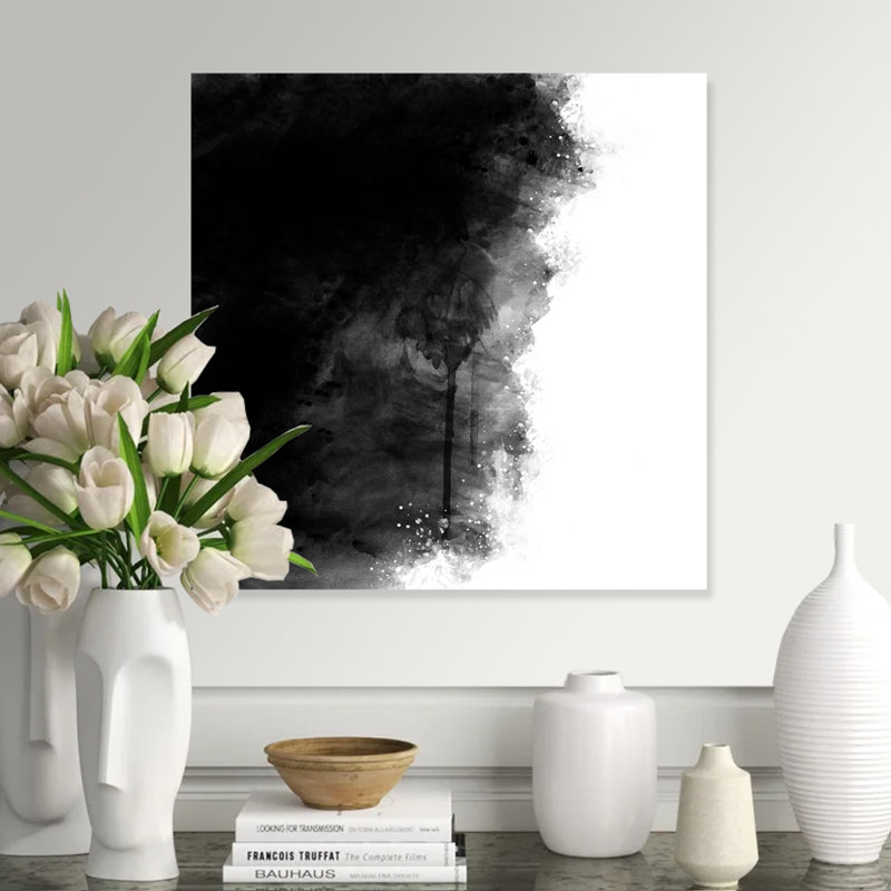Black Palm Painting, 24" H x 24" W , Metal