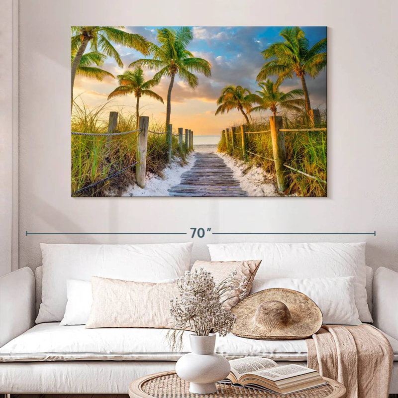Ravi, plage tropicale, lever de soleil, Key West, Floride, H 34 po x l 51 po