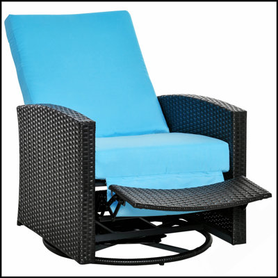 Fauteuil inclinable et pivotant en osier avec dossier inclinable Outsunny