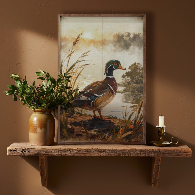 Wood Duck By Water, 16" H x 10" W