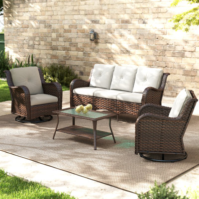 Alejah 5 - Person Patio Conversation Sets with Cushions