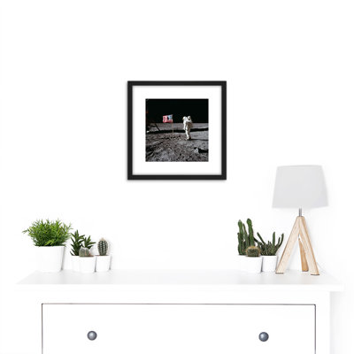 Space NASA Apollo 11 Aldrin Salutes US Flag Moon 1 Piece Single Picture Frame Wall Art