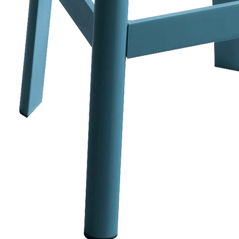 Tabouret de bar naturel et bleu sarcelle Style pour chambre sans accoudoirs avec structure en métal