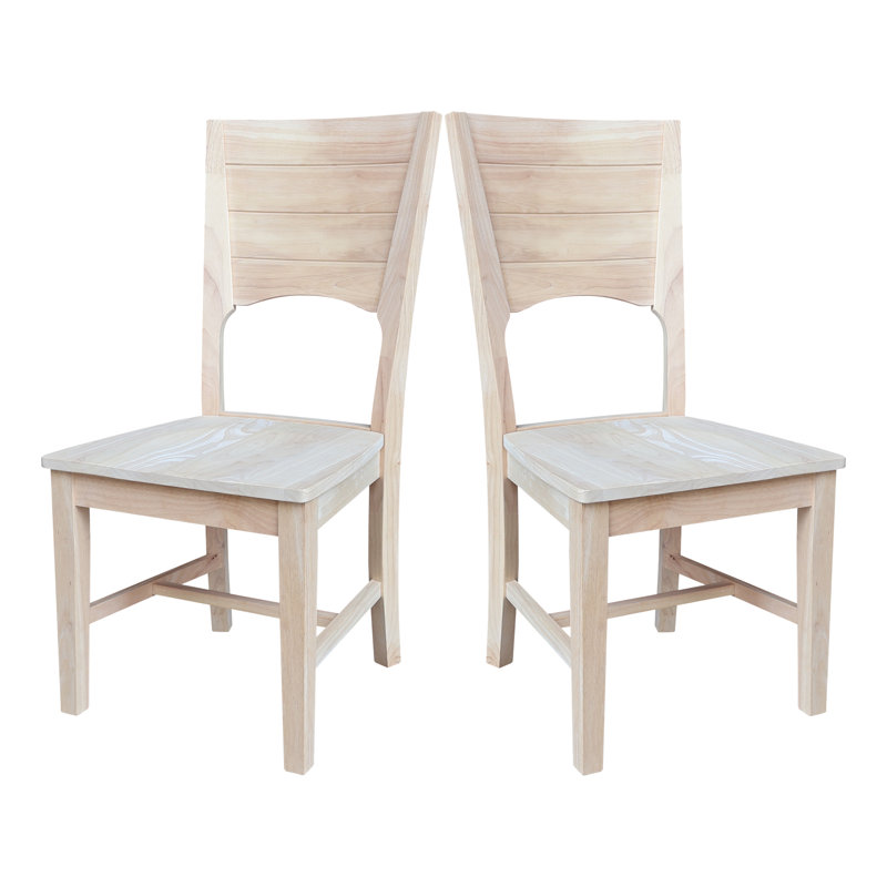 Chaise d'appoint en bois massif Kindelan, Non fini