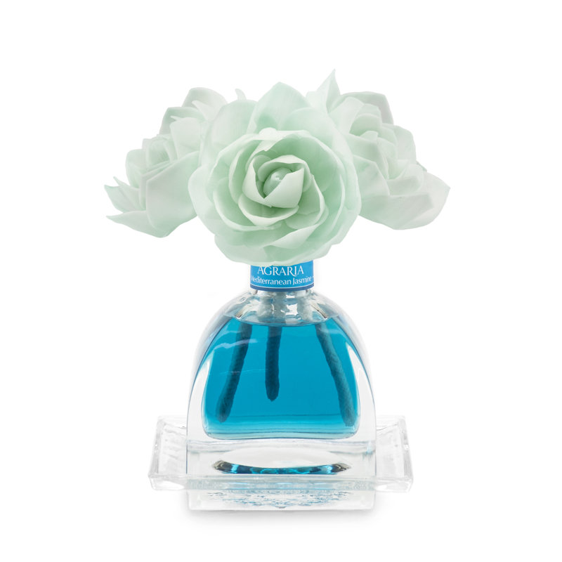 Mediterranean Jasmine Blue Glass Reed Diffuser Set