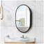 31x21 inch Oval Black Metal Framed Wall mount Bathroom Medicine Cabinet with Mirror