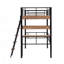 Lit mezzanine simple en métal avec bureau intégré, tablette de rangement et échelle-2136009092