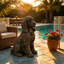 Statue réaliste de cocker spaniel assis, finition bronze-1865567732