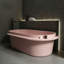 Baignoire de trempage autoportante ovale à surface solide de couleur rose pour salle de bain