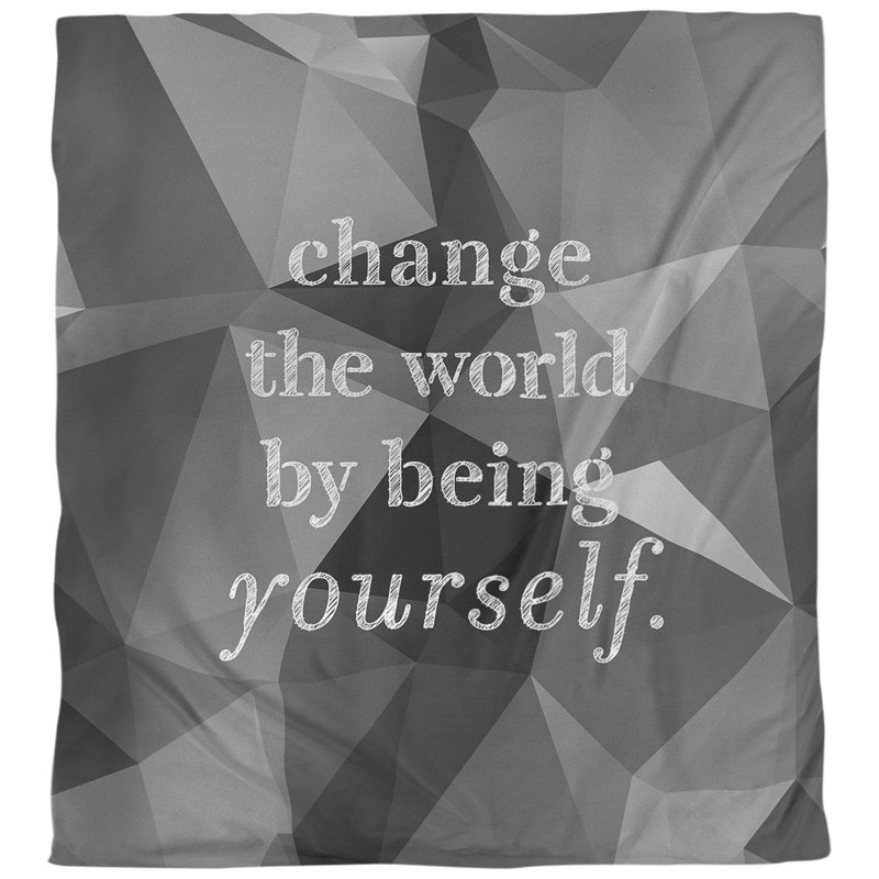 Housse de couette change the world quot, Housse de couette pour très grand lit, Onyx