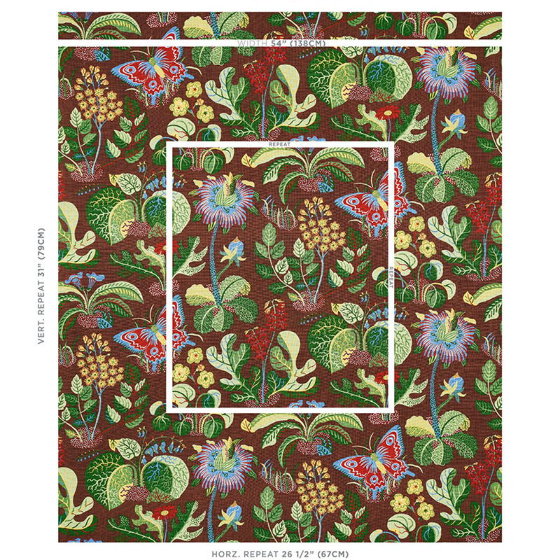 Tissu papillon exotique, Brun
