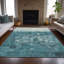 Tapis bleu sarcelle lavable à la machine intérieur / extérieur Xhevrie-112122506