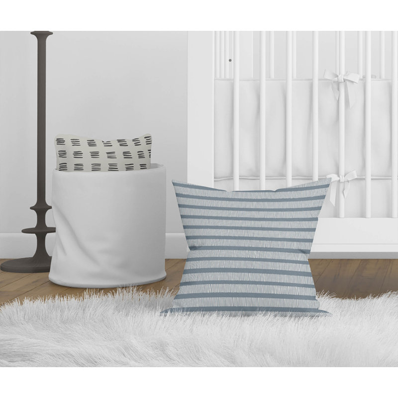 Comb Row Blue Throw Pillow, 18"H x 18"W