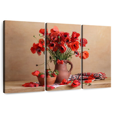 Harnek, coquelicots rouges et fraises