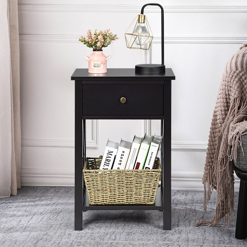 Table de chevet multifonctionnelle avec tiroir et tablette Breakwater Bay X-design
