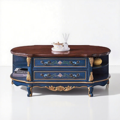 Contemporary French Coffee Table: Ornate & Storage