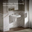 Pinoir® Vitreous China U-Shaped Semi-Pedestal Bathroom Sink with Overflow-10940235-65046039