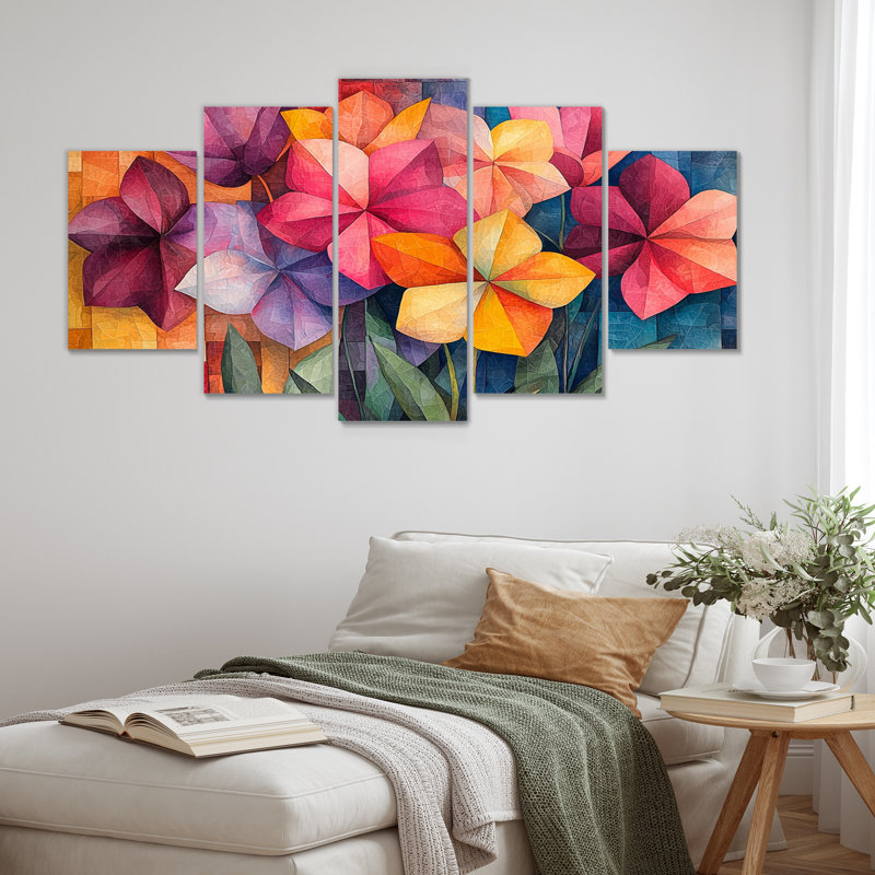 Garrick - Petunias Wall Art - Art mural traditionnel pour le salon