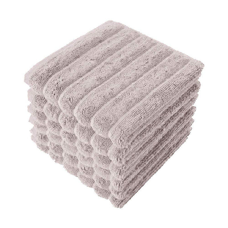 Fralick 6 Piece %100 Turkish Cotton Washcloth Set 13" x 13", Ivory