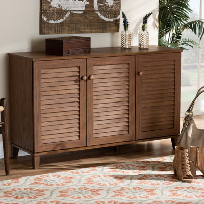 Modern and Contemporary 16 Pair Shoe Storage Cabinet