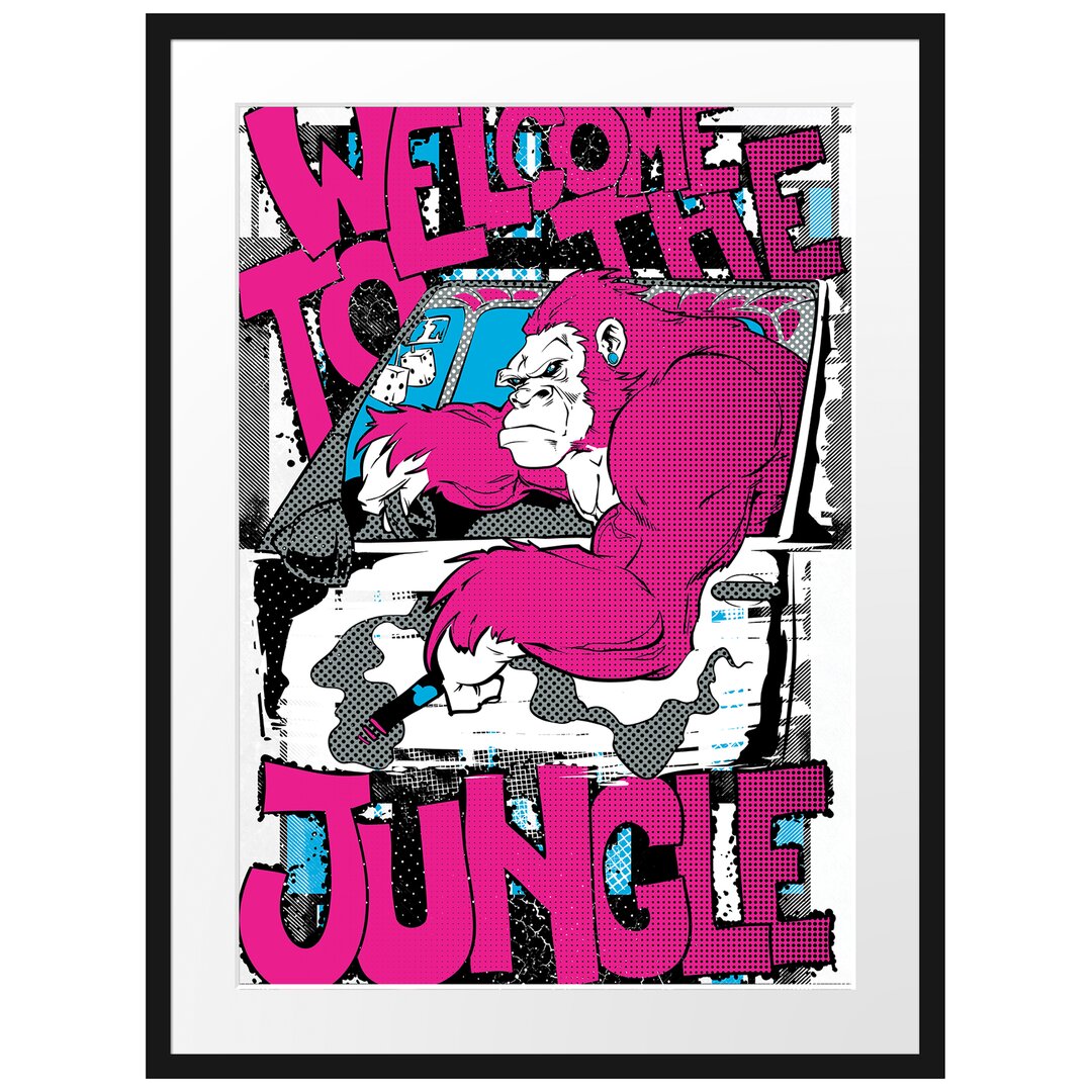 Gerahmtes Poster Welcome To The Jungle White