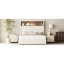 Structure de lit double capitonnée en velours pleine grandeur avec port USB et veilleuse, tête de lit haute 52 po avec rivets, lit plateforme à oreilles avec tablette de tête de lit, beige-1069295378-1069295376