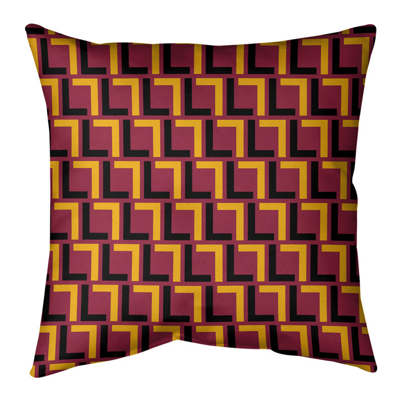 Housse de coussin Arizona Football Luxury, Polyester filé, 20 po X 20 po, Rouge / Jaune