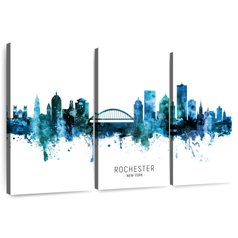 R roulant Rochester New York Skyline II, H 32 po x l 50 po
