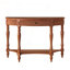 Console demi-lune en bois massif avec tiroir cannelé et pieds de style romain-133631283-133631280-133631281