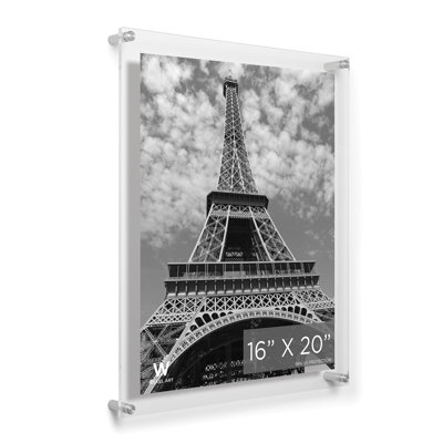 Cadre photo flottant en acrylique transparent transparent de qualité UV - Doré