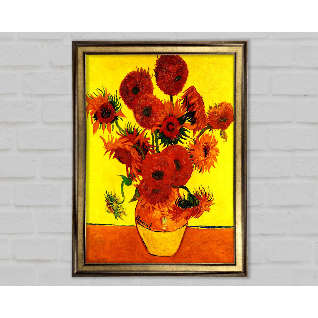 Van Gogh Stillleben Vase mit fünfzehn Sonnenblumen 3 - Einzelne Bilderrahmen Kunstdrucke