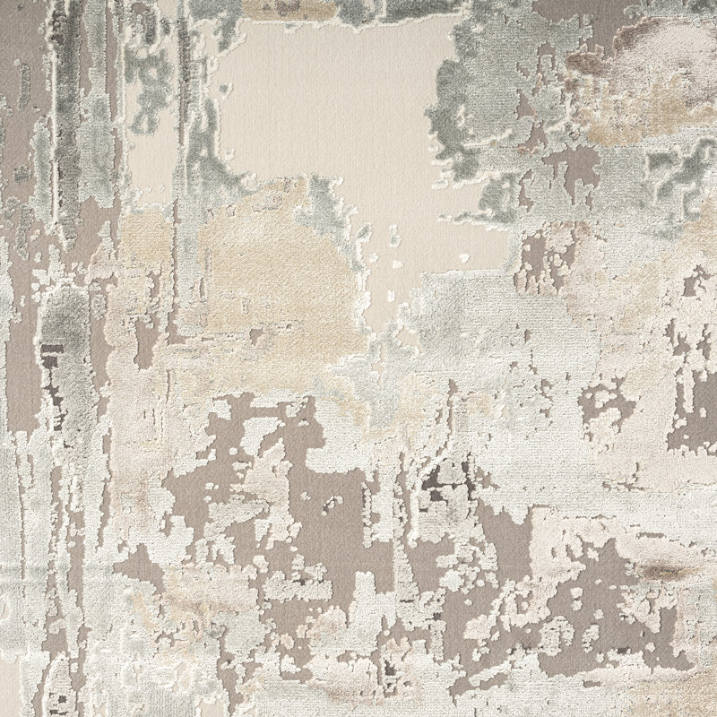 Quinlan Lux Modern Abstract Beige/Gray Rug with High-Low Texture, Rectangle 8'11" x 11'11"