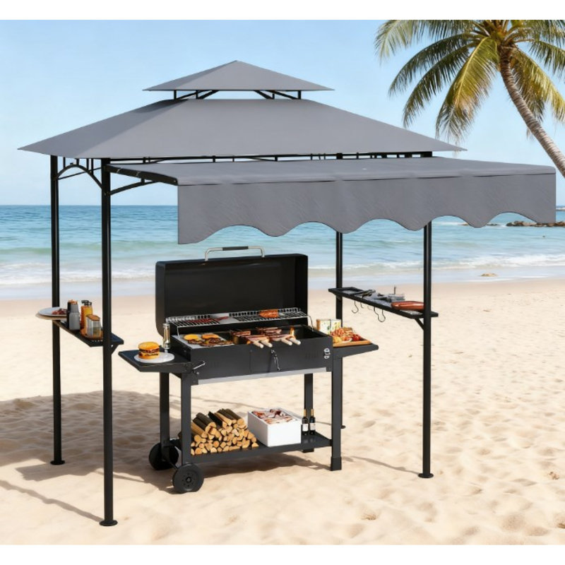 Auvents et abris de jardin en métal durables avec rangement, abri de barbecue extérieur moderne