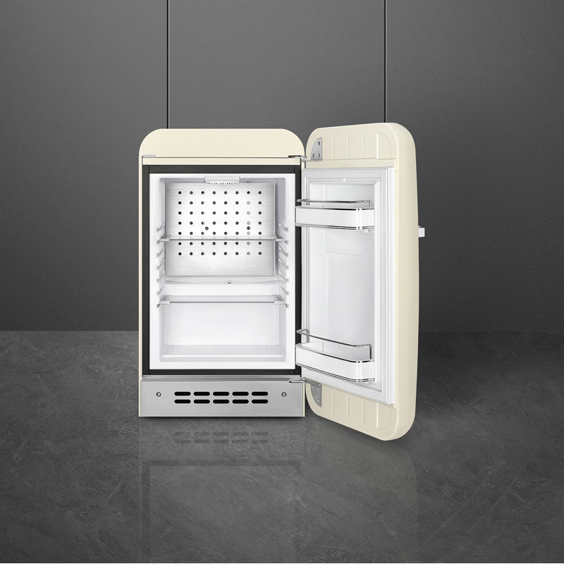 50s Style Retro 1.2 cu. ft. Freestanding Mini Fridge, Cream, Right