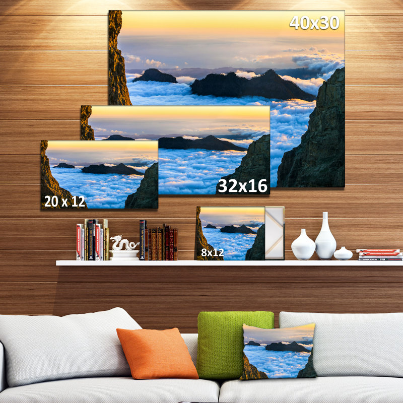 « gran canaria coucher de soleil over clouds », reproduction de photo sur toile tendue, H 16 po x l 32 po x P 1 po