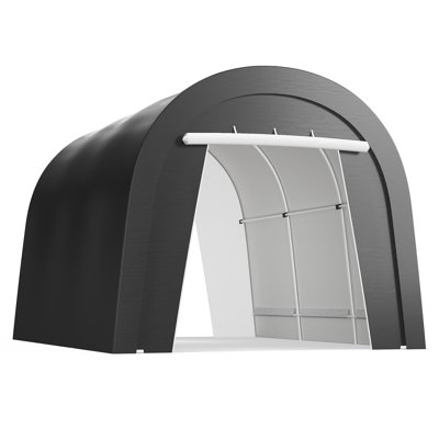 10' X 15' Domed Carport, Portable Garage With 2 Roll Up Doors -  Green4ever, ZDM-AW011GY-WF