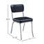 Ensemble de 2 chaises d'appoint rembourrées, noir et chrome