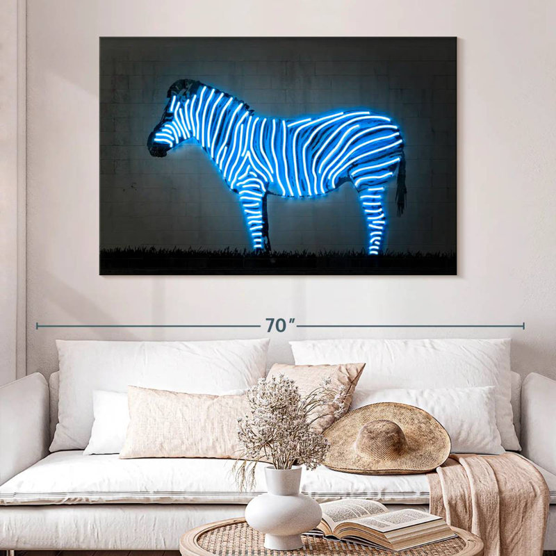 Brampt Glowing Zebra, 34'' H x 51'' W