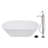 Kingston Arcticstone 67-Inch Solid Surface Oval Double Ended Freestanding Tub With Faucet Combo And Drain-114103858