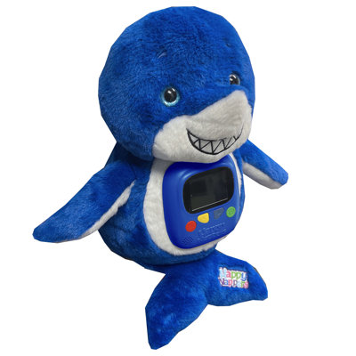 Happy Nappers: Photoflix - Max Blue Shark - visionneuse de photos et de vidéos, écran numérique, peluche, câble USB et écouteurs, téléversement et partage, enfants de 3 ans et plus