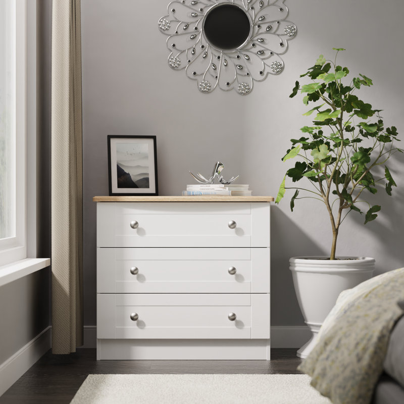 77cm W 3 - Drawer Chest of Drawers, White