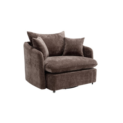 360° Swivel Chairs, Oversized Sofa Armchairs Cushion with 3 Pillows, Backrest Pillow Design Modern Style Comfy, for Living Room, Bedroom, Hotel