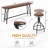 84" Industrial Bar Table Set with 4 Adjustable Swivel Bar Stools 
