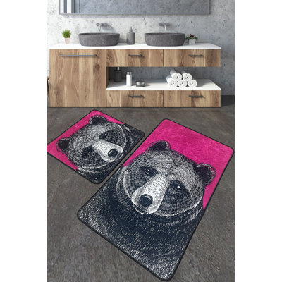 Ensemble de luxueux tapis de bain (2 pièces) | Polyester antidérapant de 23,6 po x 39,4 po et de 19,7 po x 23,6 po | 700 g / m², hauteur des poils de 0,4 po, impression numérique | Facile d'entretien, lavable à la machine, parfait pour le confort et 